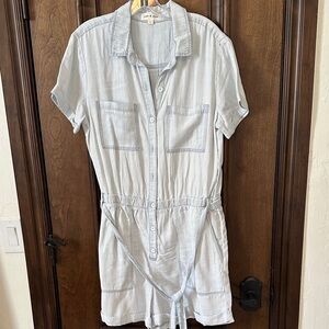 Cloth & Stone Sky Blue Collared Romper